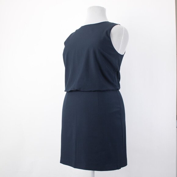 Banana Republic Dress $90 Sz 14 Navy Blue Sleeveless Polyester Spandex Dress - Picture 5 of 13